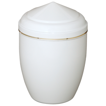 Urne Mandalay - Blanc décor filet or