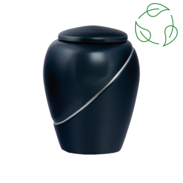 Urne biodégradable Thais - Vert liseré argent