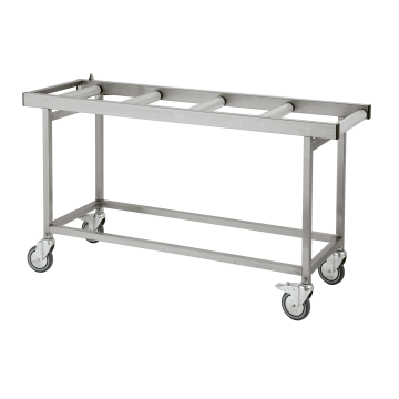 Chariot de présentation avec rouleaux pour civières à glissières