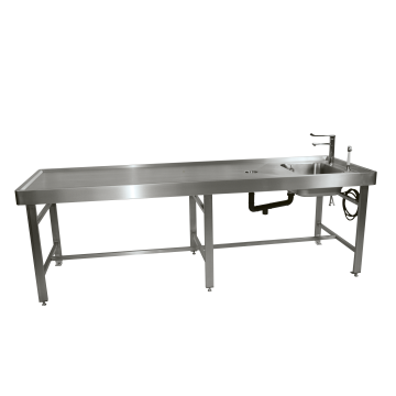 Table d'autopsie DELTA 6 pieds Inox 304