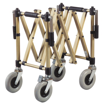 Chariot porte cercueil extensible bronze - Roues 20 cm
