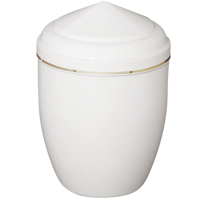 Urne Mandalay  - Blanc décor filet or - 3,7 L